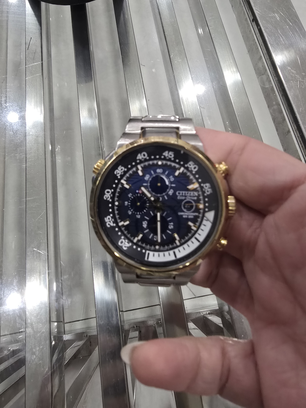 Citizen Men's Two-Tone Blue Dial Chronograph Watch